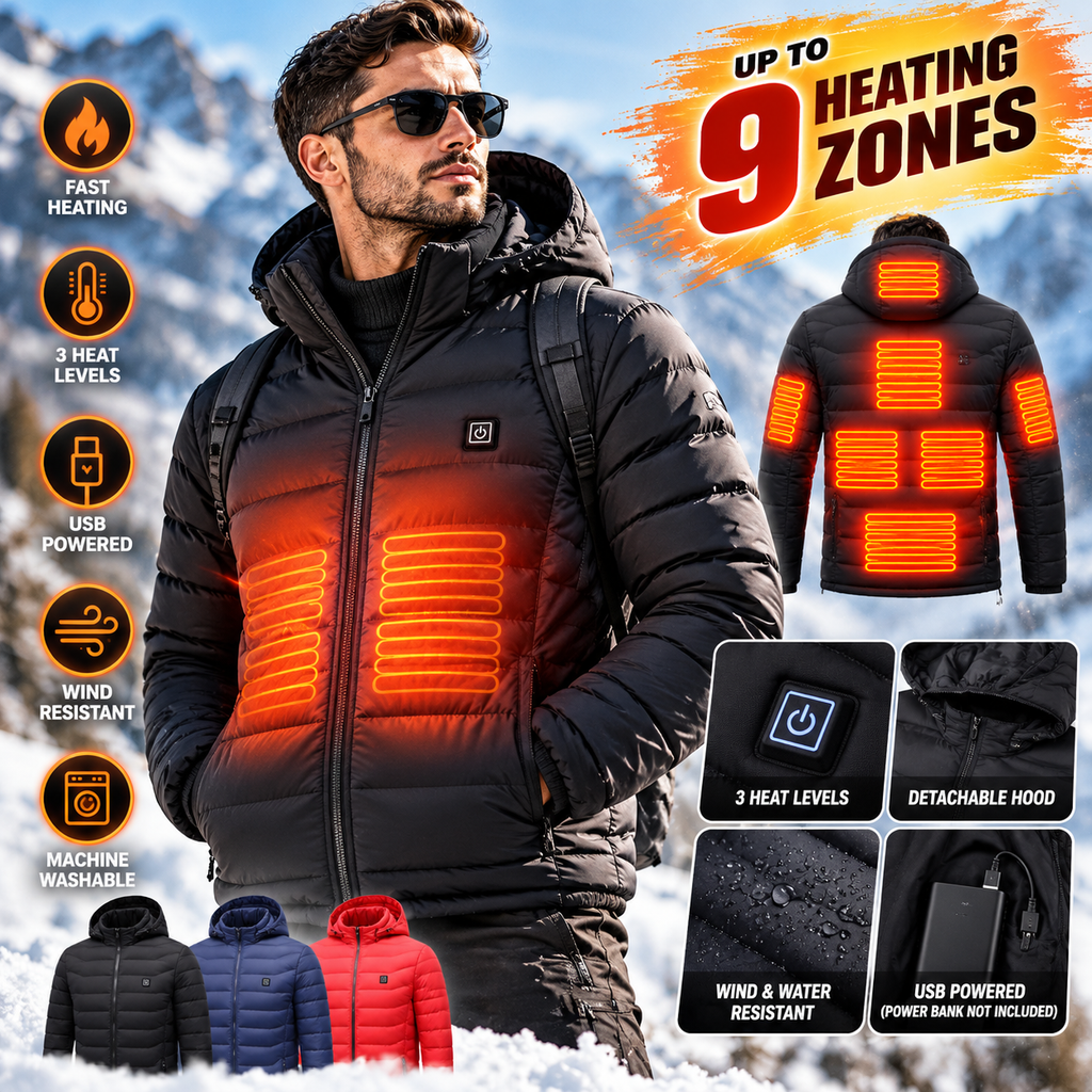 Men’s USB Heated Jacket – 3-Level Temperature Control